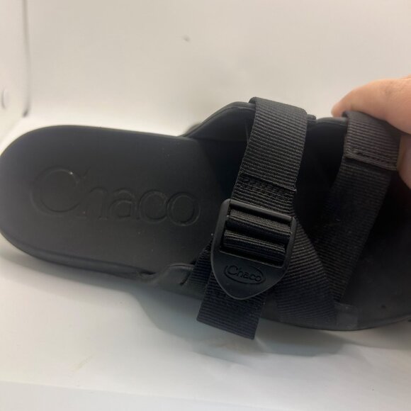 Chaco Black Slide Sandals With Adjustable Straps 9 - Picture 3 of 9